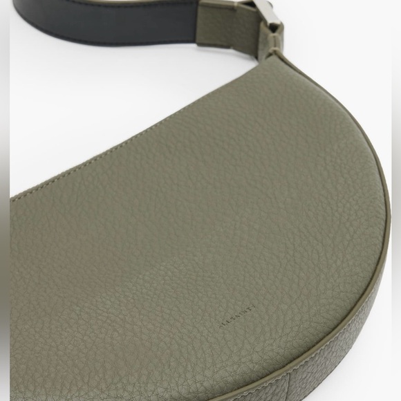 ALL SAINTS / Half Moon Leather Crossbody Bag - Picture 7 of 12